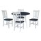 International Concepts 42 in. Solid Wood Round Dual Drop Leaf Dining Table with 4 Chairs in White/Heather Gray K05-42DL-C10-4 - alternate 1